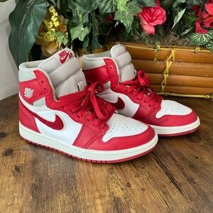 Nike Air Jordan 1 Mid Red White Sneakers | Youth 6.5Y (Women 8)